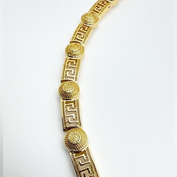 Greek Key Elegant Bracelet 14k Gold Plated Luxury Jewelery - Picture 3 of 13